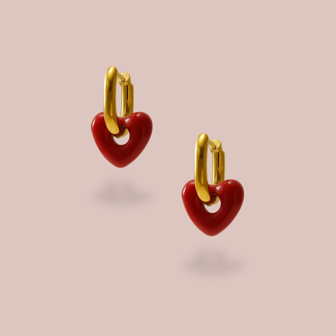 Hoops corazón rojo