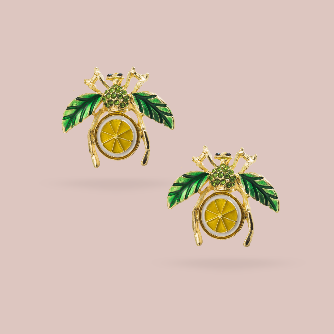 Arete abeja limon